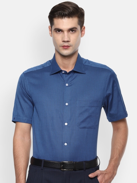 

Louis Philippe Men Blue Regular Fit Striped Formal Shirt