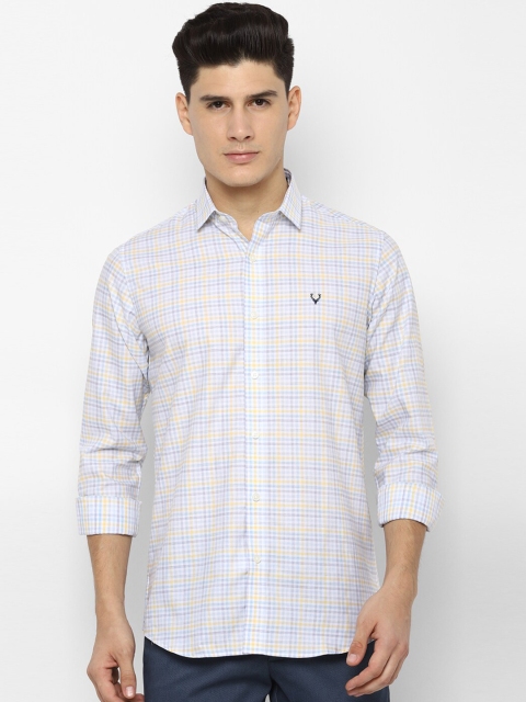 

Allen Solly Men White & Blue Slim Fit Checked Casual Shirt