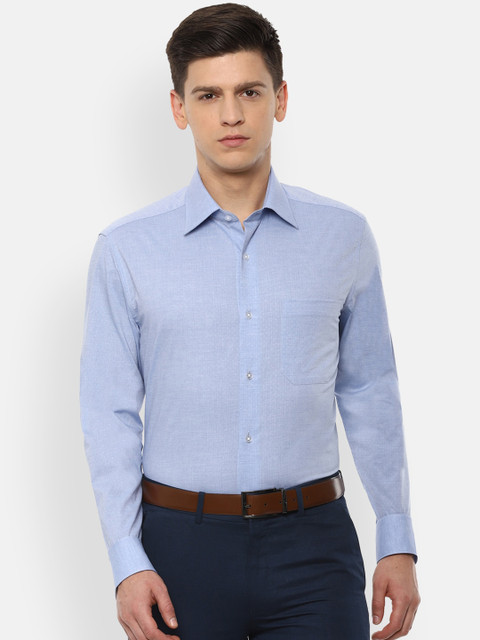 

Louis Philippe Men Blue Regular Fit Checked Formal Shirt