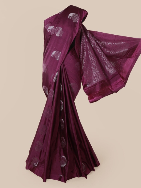 

Pothys Magenta & Silver Woven Design Saree