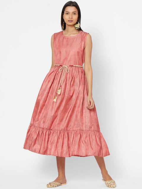 ZOLA Women Pink Printed A-Line Dress