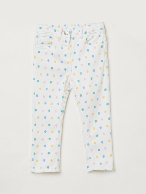 

Juniors by Lifestyle Girls White & Multicoloured Slim Fit Mid-Rise Clean Look Jeans