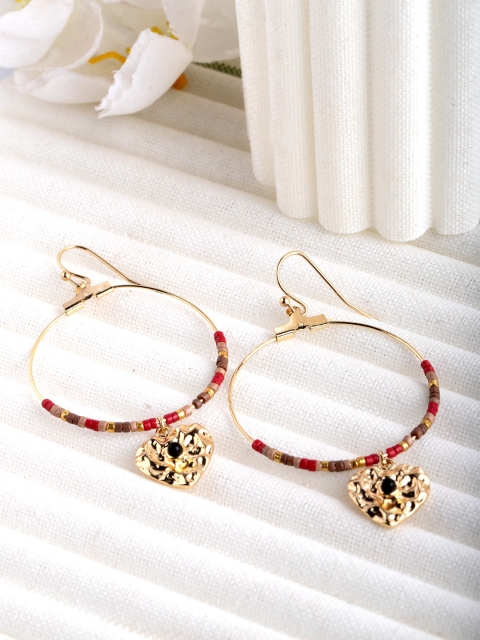 

CRZ Gold-Toned Contemporary Drop Earrings