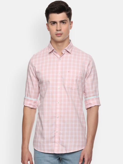 

Van Heusen Sport Men Pink & White Slim Fit Checked Casual Shirt