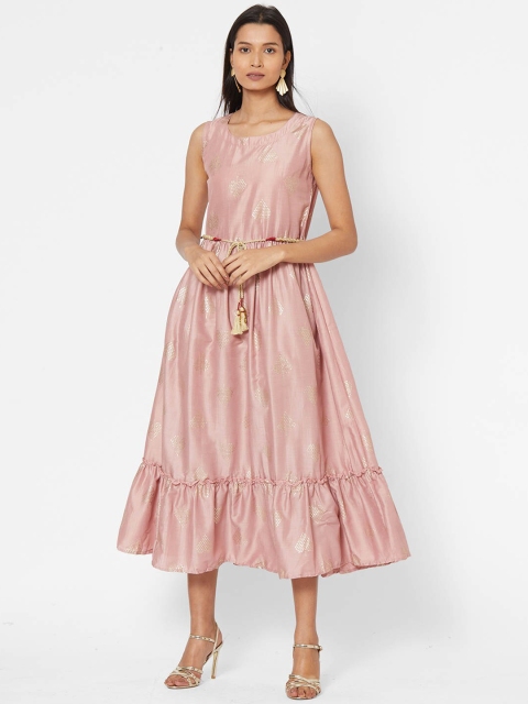 

ZOLA Women Pink Printed Fit and Flare Dress