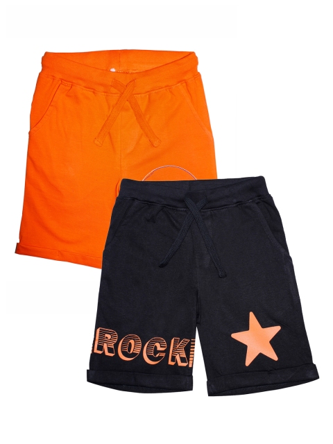 

KiddoPanti Boys Pack of 2 Regular Fit Shorts, Black