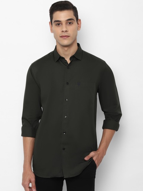 

Allen Solly Men Olive Green Slim Fit Solid Casual Shirt