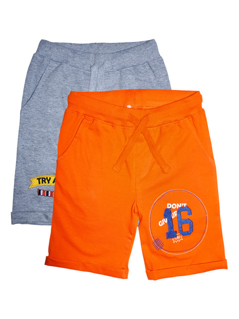 

KiddoPanti Boys Pack of 2 Regular Fit Shorts, Orange