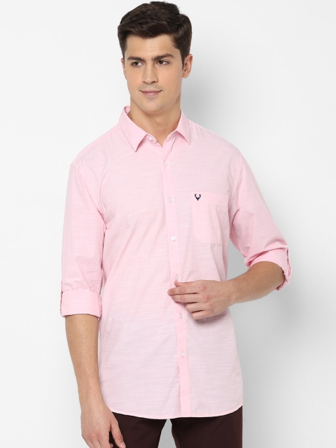 

Allen Solly Men Pink Slim Fit Solid Cotton Casual Shirt