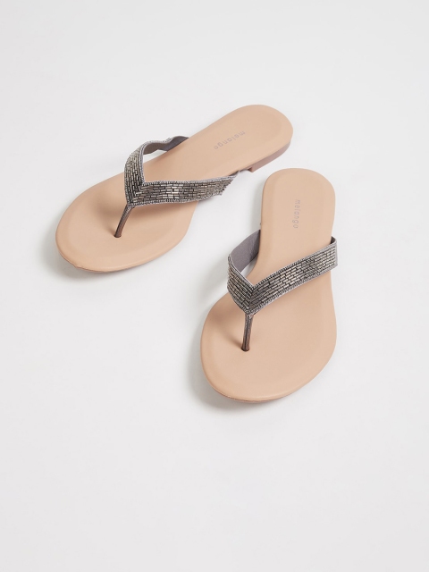 

Melange by Lifestyle Women Grey Embellished Open Toe Flats