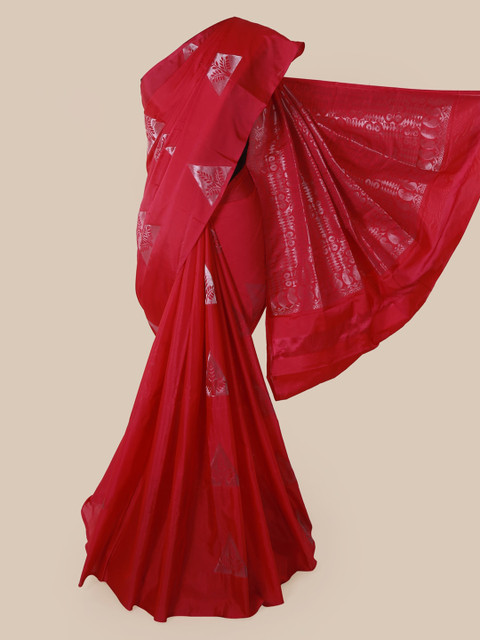 

Pothys Red & Silver Woven Design Saree