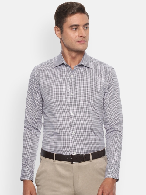 

Louis Philippe Men Grey & Black Regular Fit Checked Formal Shirt