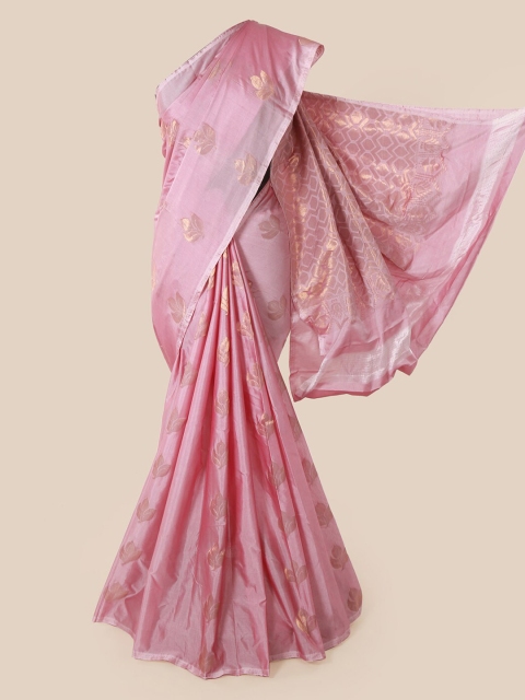 

Pothys Pink & Golden Woven Design Saree