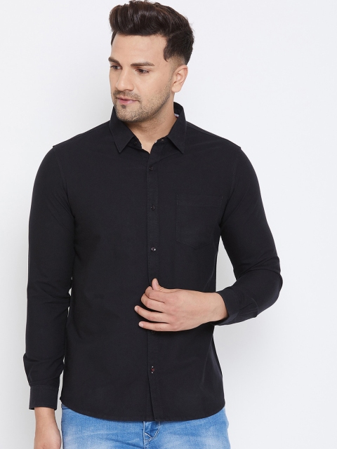 

Canary London Men Black Slim Fit Solid Casual Shirt