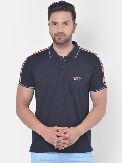 

COBB Men Navy Blue Solid Polo Collar T-shirt