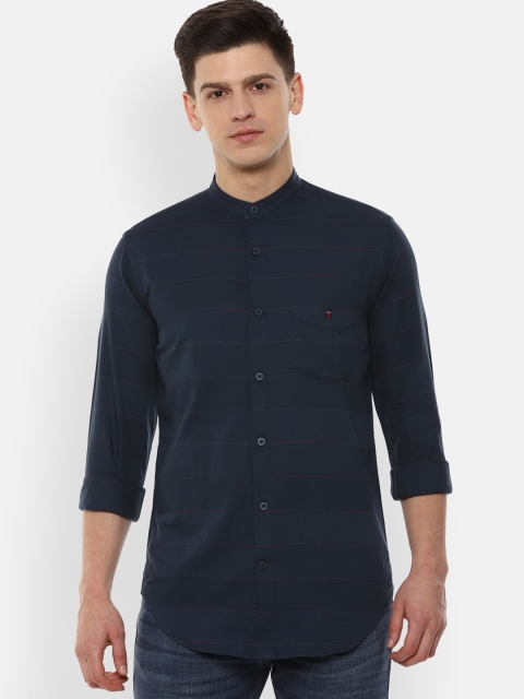 

Louis Philippe Sport Men Navy Blue Slim Fit Striped Casual Shirt