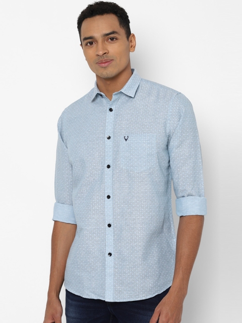 

Allen Solly Men Blue Slim Fit Printed Cotton Casual Shirt