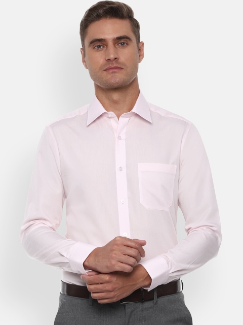 

Louis Philippe Permapress Men Pink Regular Fit Solid Pure Cotton Formal Shirt