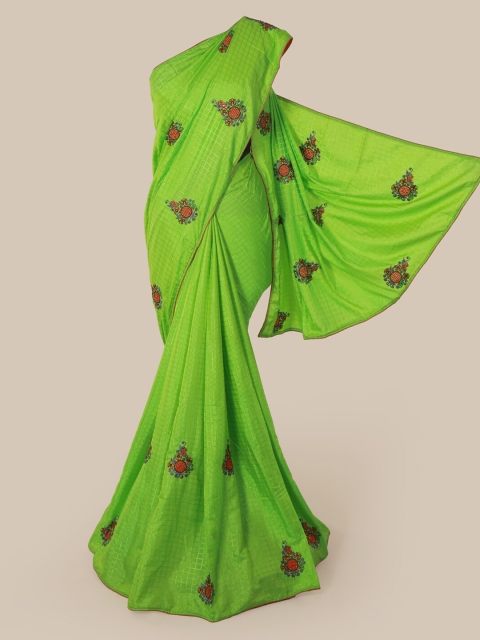 

Pothys Green Embroidered Art Silk Saree