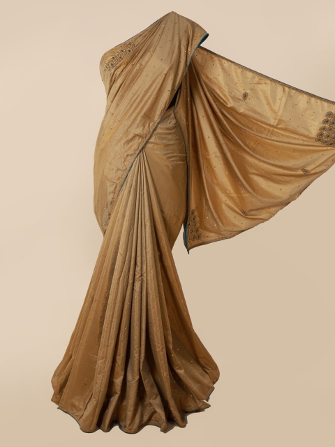 

Pothys Tan Embellished Art Silk Saree