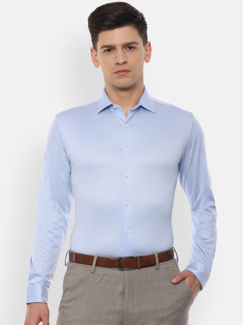 

Van Heusen Men Blue Slim Fit Solid Pure Cotton Formal Shirt