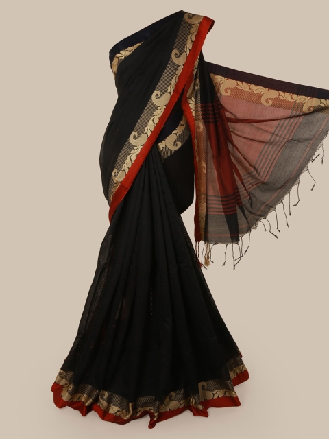 

Pothys Black Woven Design Cotton Blend Saree