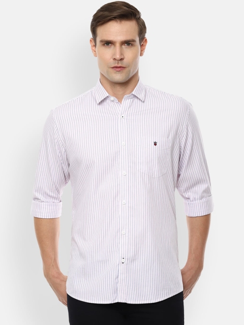 

Louis Philippe Sport Men White & Grey Slim Fit Striped Casual Shirt