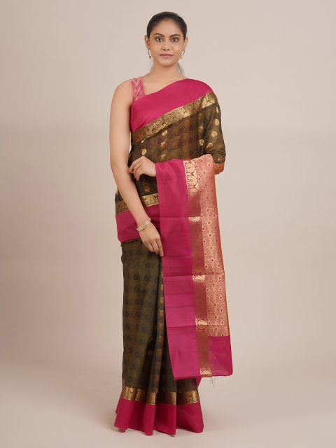

Pothys Olive Green & Golden Woven Design Saree