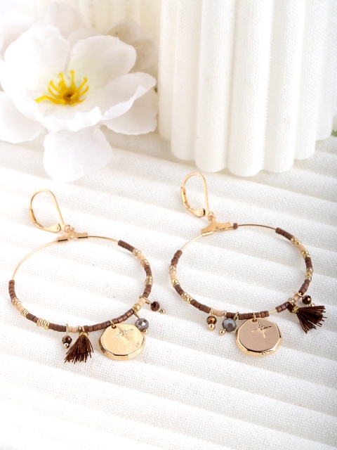 

CRZ Gold-Toned Contemporary Drop Earrings