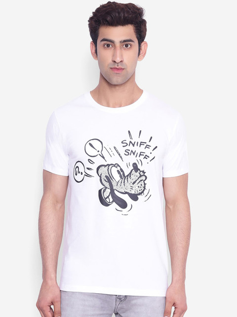

Mickey Mouse Family Men White & Grey Printed Round Neck T-shirt