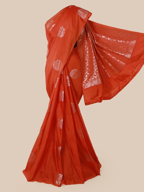 

Pothys Orange & Golden Woven Design Saree