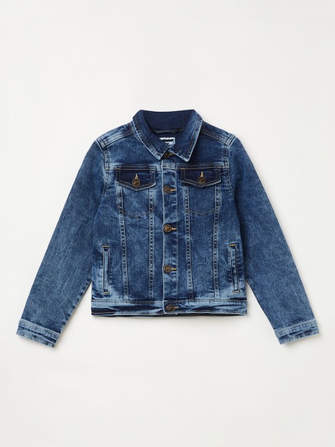 

Fame Forever by Lifestyle Girls Navy Blue Washed Denim Jacket