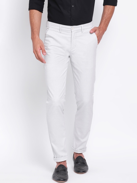 

Turtle Men White Slim Fit Solid Regular Trousers