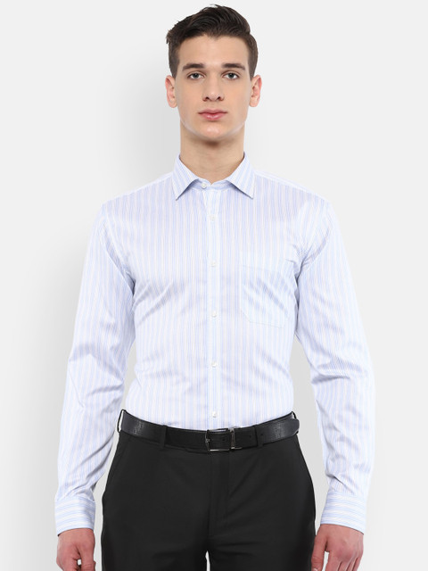 

Van Heusen Men Blue & White Regular Fit Striped Casual Shirt