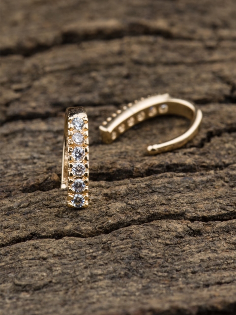 

Alankruthi Set Of 2 Gold-Plated White CZ & AD-Studded Nosepins