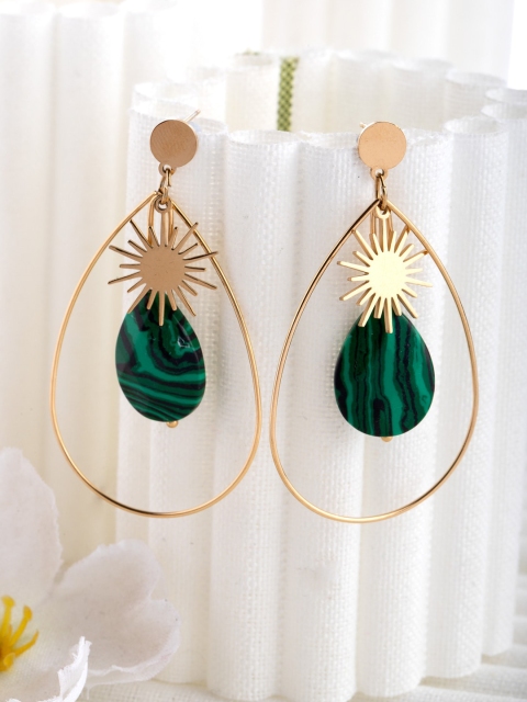 

CRZ Green Contemporary Drop Earrings