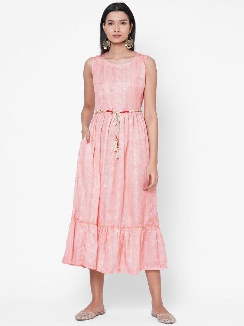 

ZOLA Women Pink Printed A-Line Dress