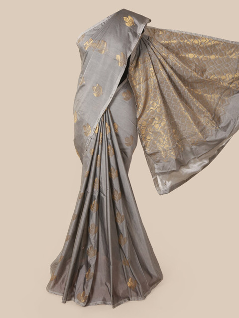

Pothys Grey & Golden Woven Design Saree