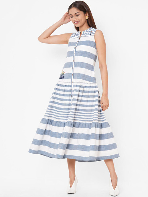 

ZOLA Women White Striped Shirt Dress
