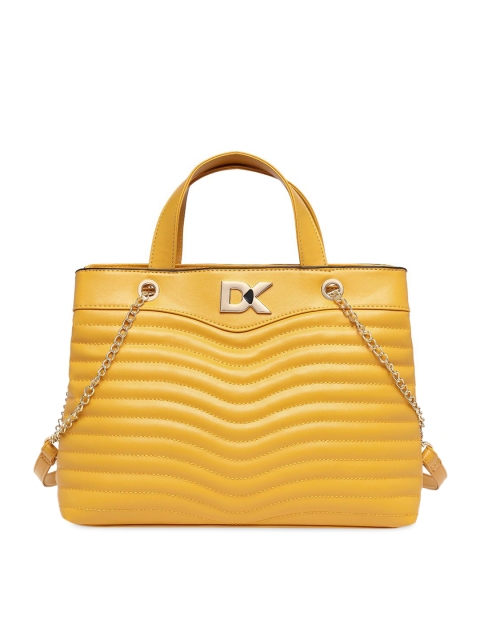 

Diana Korr Women Mustard Yellow Quilted Handheld Bag