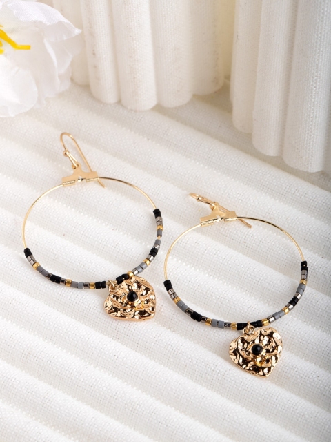 

CRZ Gold-Toned Contemporary Drop Earrings