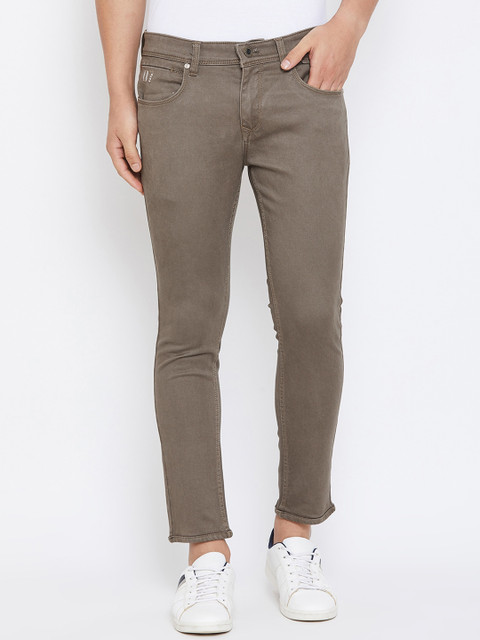 

Canary London Men Olive Green Tapered Fit Low-Rise Clean Look Jeans