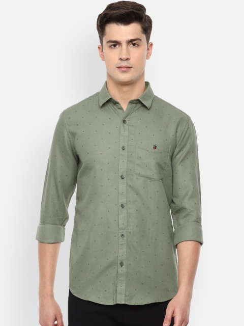 

Louis Philippe Sport Men Green Slim Fit Printed Casual Shirt