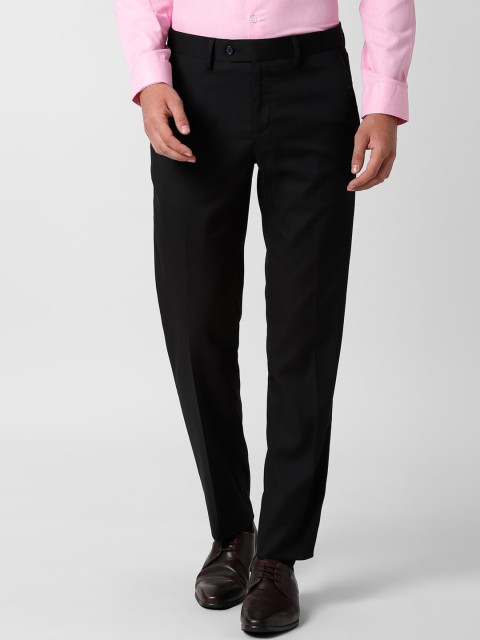 

Peter England Elite Men Black Slim Fit Solid Formal Trousers