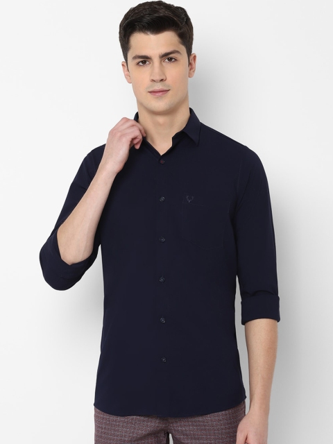 

Allen Solly Men Navy Blue Slim Fit Solid Casual Shirt