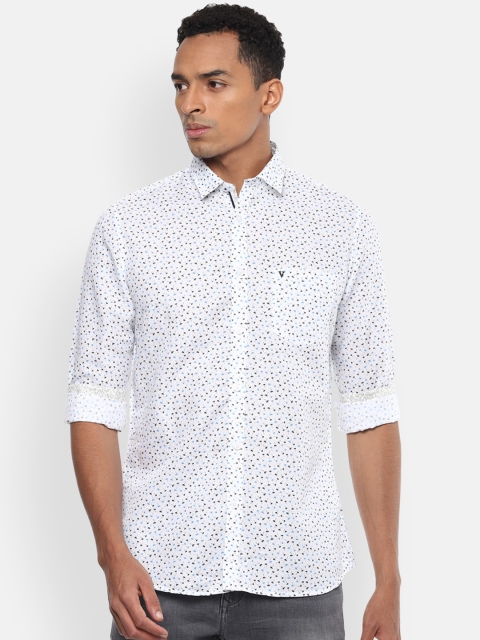

Van Heusen Sport Men White & Blue Slim Fit Printed Casual Shirt