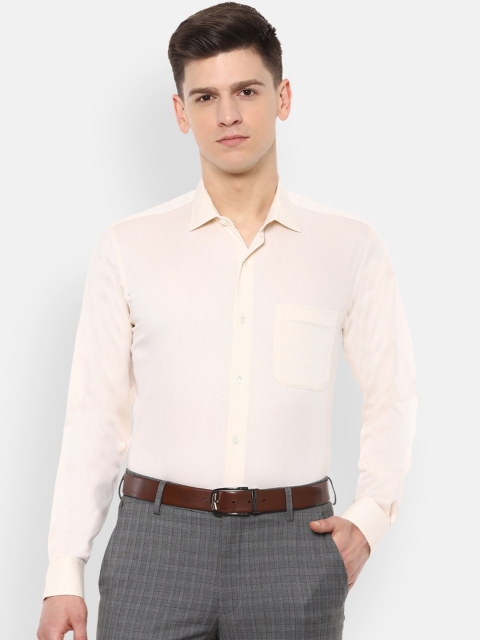 

Van Heusen Men Beige Regular Fit Self Design Formal Shirt