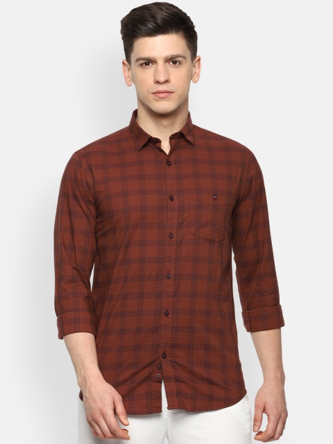 

Louis Philippe Sport Men Brown & Maroon Slim Fit Checked Casual Shirt
