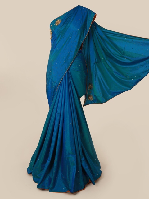 

Pothys Navy Blue Embellished Art Silk Saree
