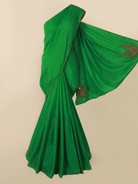 

Pothys Green & Orange Art Silk Embellished Saree